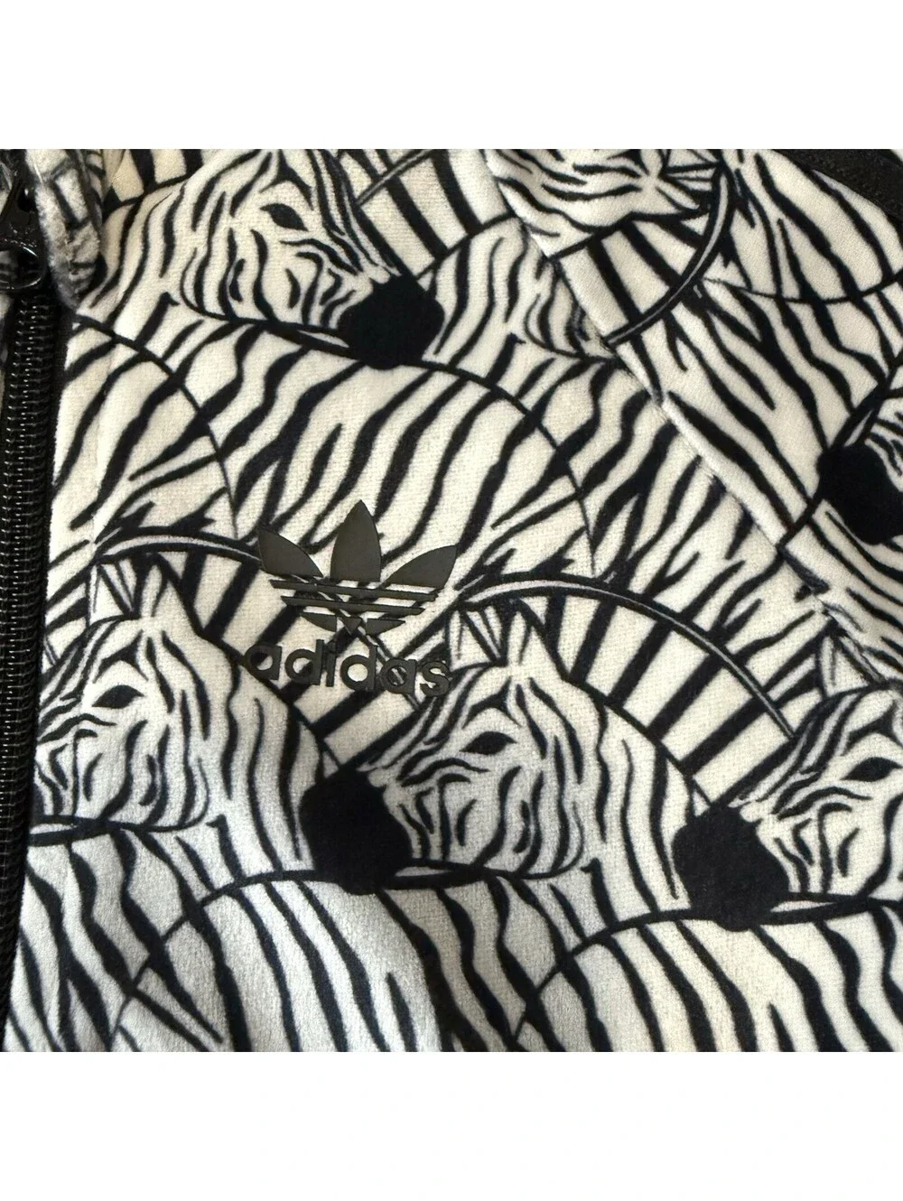 Adidas Originals Toddler Zebra Print Track Jacket Black White Size 3T Zip